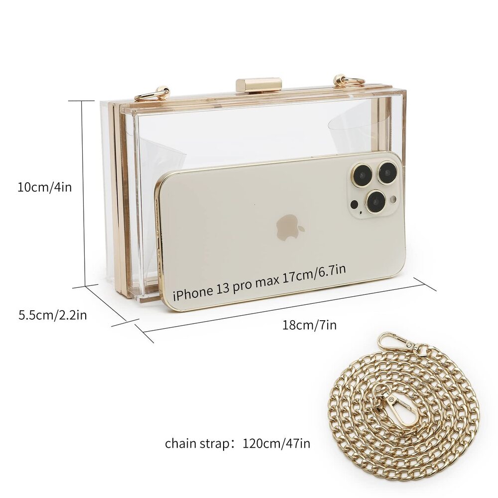 4424 Clear Clutch Purse Handbag , Clear Acrylic Crossbody Evening Bag View 5